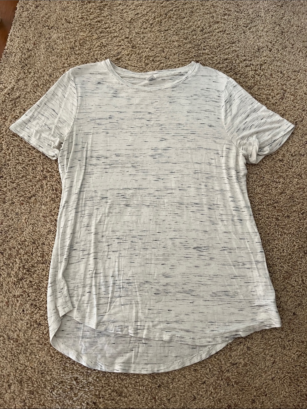 Old Navy White Short Sleeve Tee with Navy Flecks